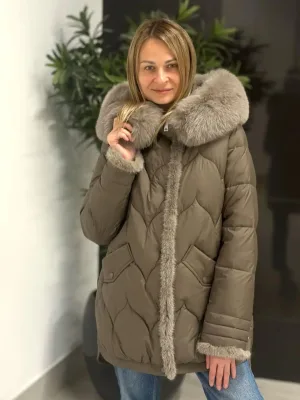 Пуховик Chanevia 25005 Bronze + Size