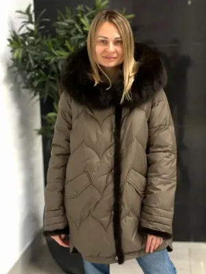 Пуховик Chanevia 25005 Bronze + Size