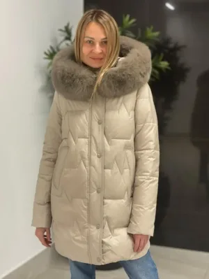 Пуховик Chanevia 25077 Light Grey