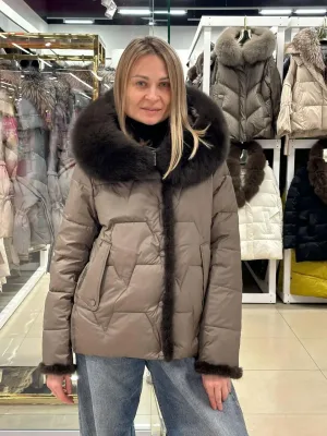 Жіночий пуховик Chanevia 25002 Bronze