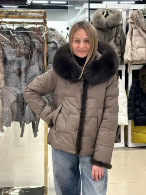 Пуховик Chanevia 25002 Bronze + Size