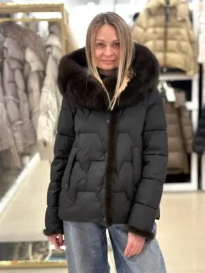 Пуховик Chanevia 25002 Black + Size
