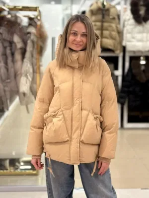 Жіночий пуховик Chanevia 23506 Beige