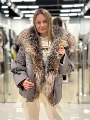 Пуховик — парка Chanevia 25013 Dark Grey