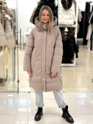 Пуховик TOWMY 9350 grey cappuccino SIZE +