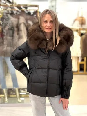 Жіночий пуховик — парка GUEELA 619 Black