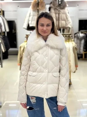 Пуховик Chanevia 25599 CREAM WHITE