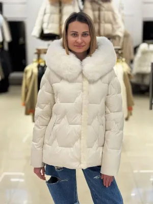 Пуховик Chanevia 25602 CREAM WHITE