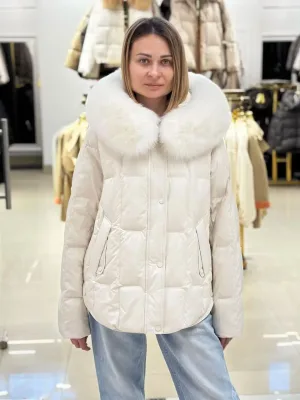 Пуховик Chanevia 25596 CREAM WHITE