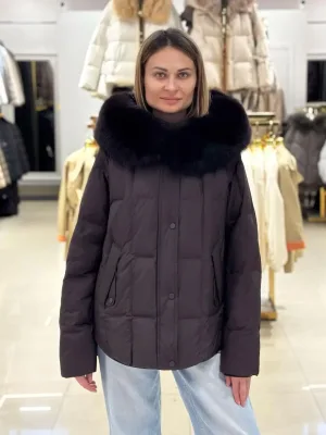 Пуховик Chanevia 25596 WINE BROWN