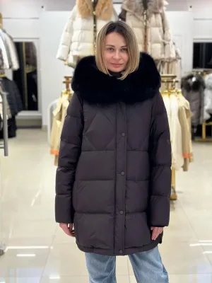 Пуховик Chanevia 25506 SEAL BROWN