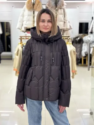 Пуховик Chanevia 25583 SEAL BROWN SIZE+