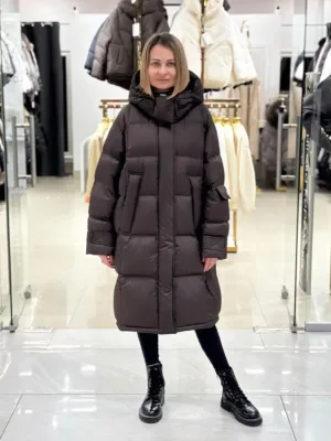 Пуховик Chanevia 25528 SEAL BROWN