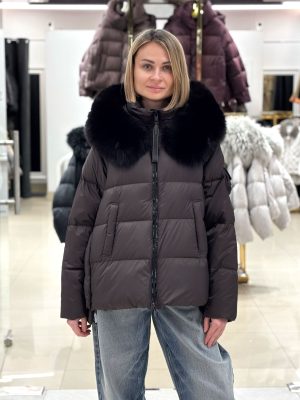 Пуховик Chanevia 25523 SEAL BROWN