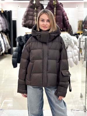 Пуховик Chanevia 25527 SEAL BROWN