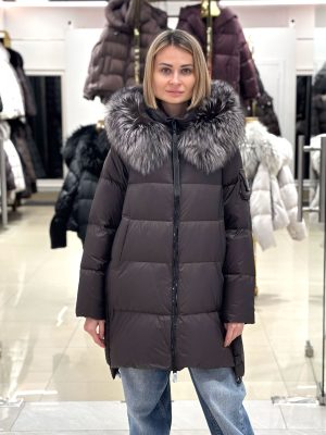 Пуховик Chanevia 25605 SEAL BROWN