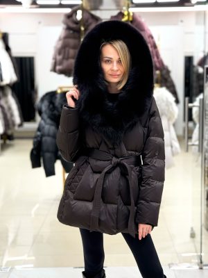 Пуховик Chanevia 25598 SEAL BROWN