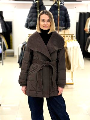 Жіноче пальто CHANEVIA 25586 DARK BROWN