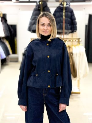 Замшева вітрівка CHANEVIA 9983 DARK BLUE