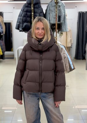 Пуховик жіночий Chanevia 25562 DARK BROWN