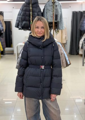 Пуховик жіночий Chanevia 26087 DARK-BLUE