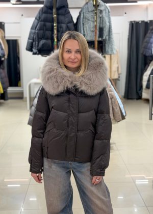 Пуховик жіночий Chanevia 26635 BROWN