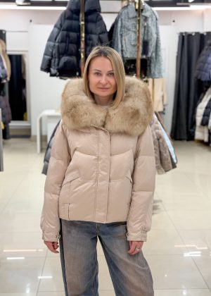 Пуховик жіночий Chanevia 26635 BEIGE