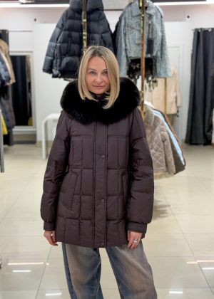 Пуховик жіночий Chanevia 26622 BROWN